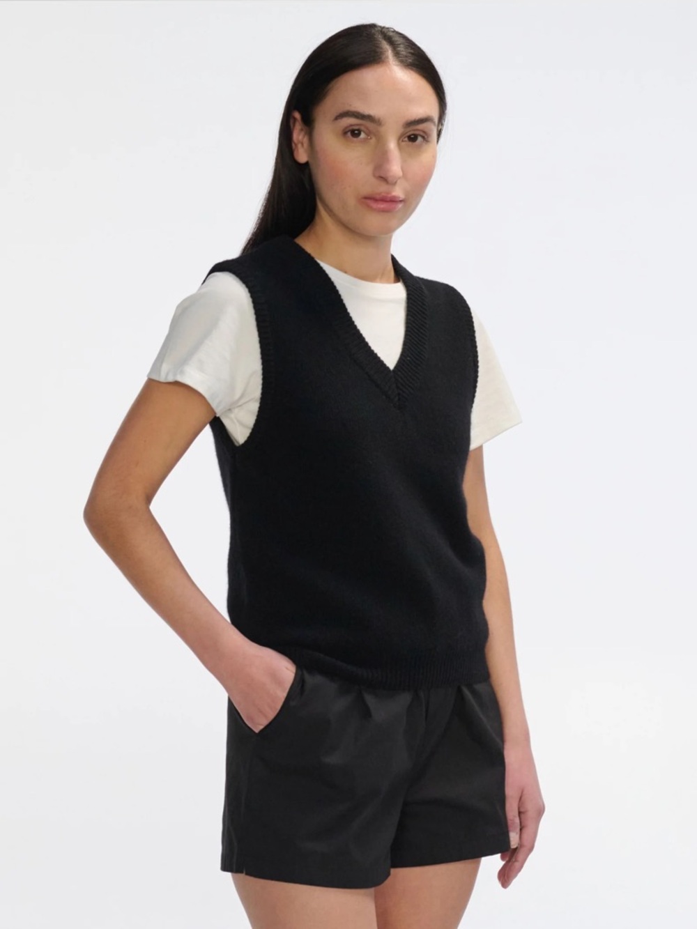 Zara Black V-Neck Sweater Vest